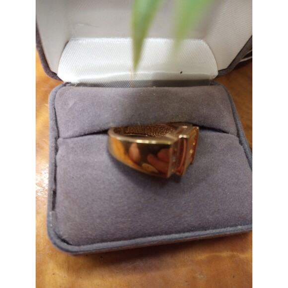 925 Stamped Silver Gold plated Size 7 Ring Citron CZ - Picture 3 of 6